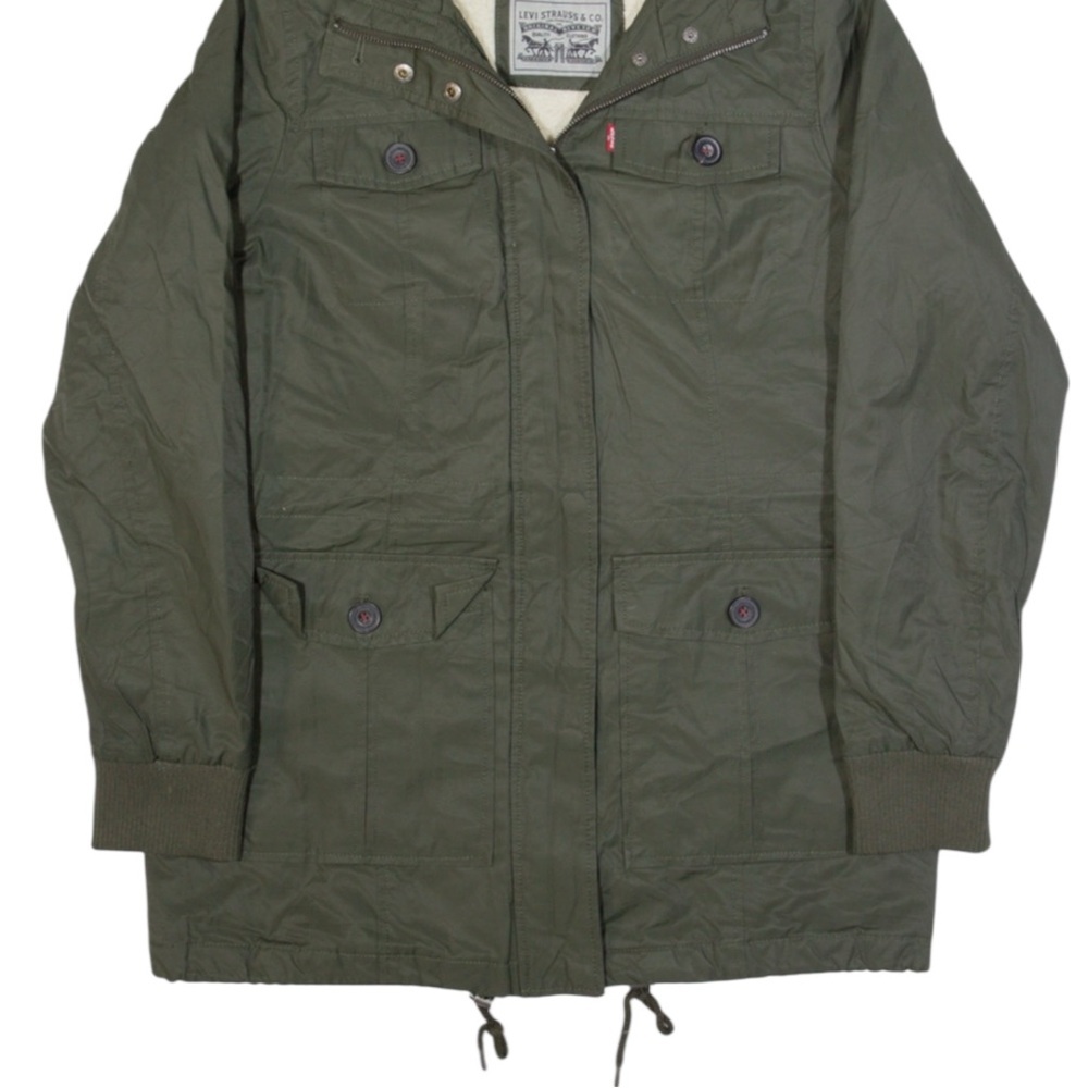 LEVI’s Hooded Parka w/ Faux Fur Trim in Olive Green Size Small — SUPER WARM!!! - Picture 6 of 15